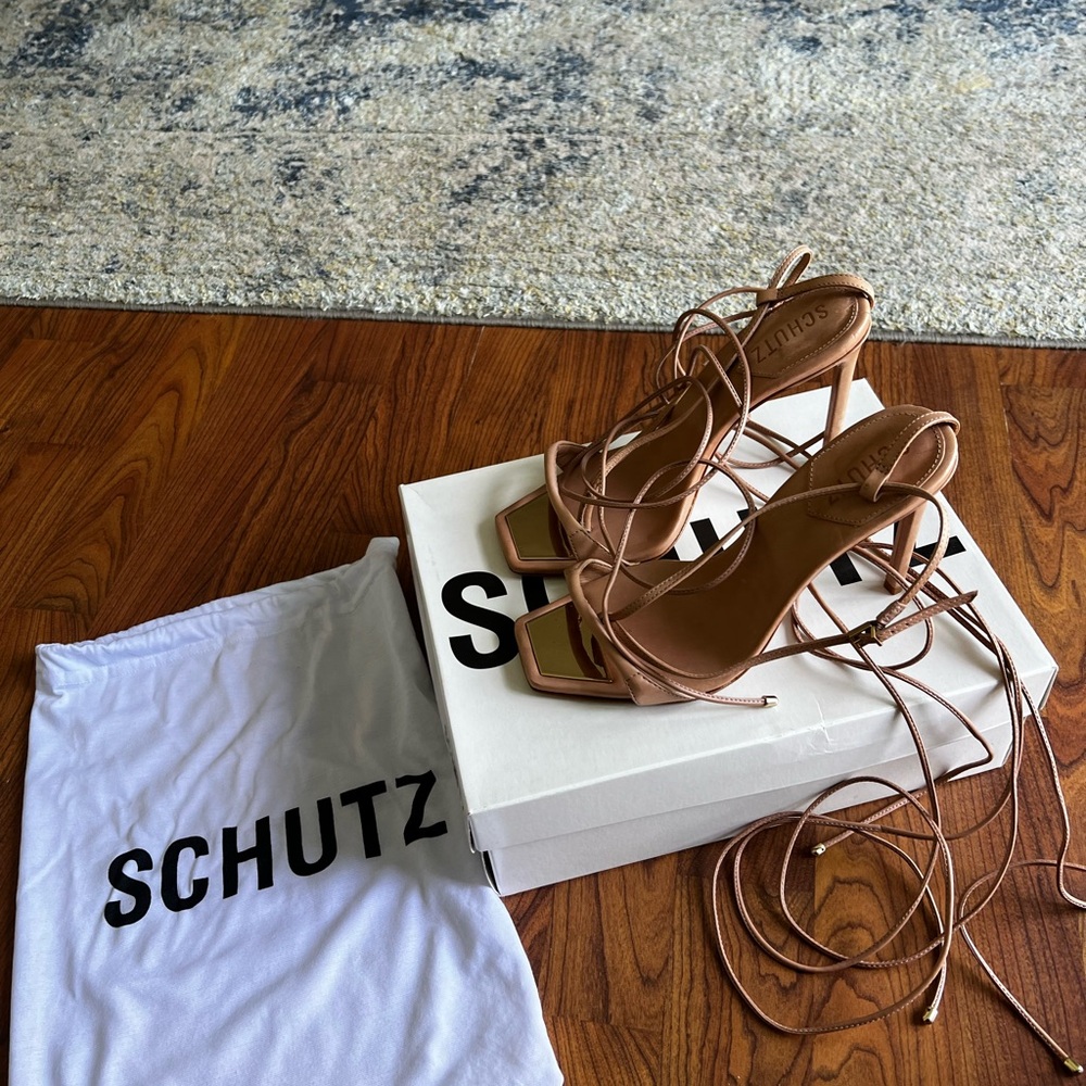 Schutz Tan Strappy Women's Heels
